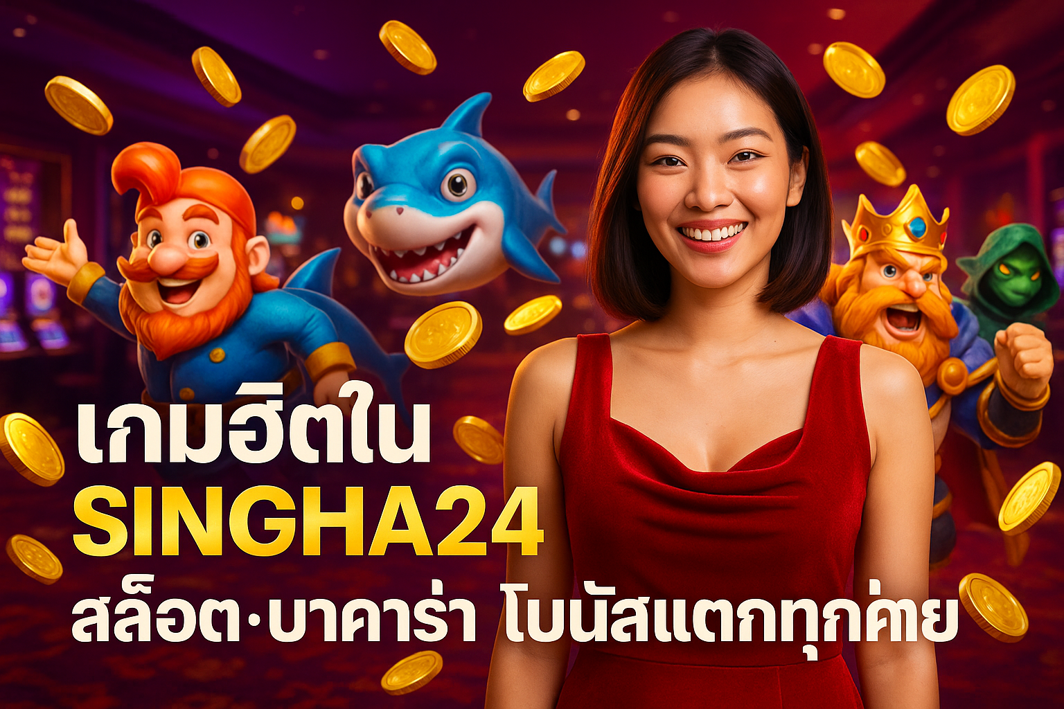 เกมฮิตใน SINGHA24 สล็อต-บาคาร่า โบนัสแตกทุกค่าย